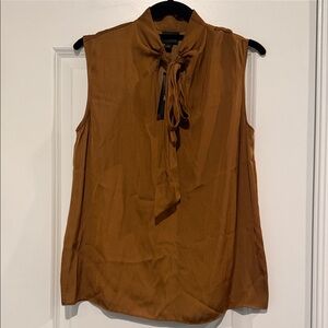 Worthington Sleeveless Tie Blouse - Tan